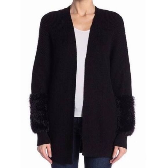 Free Press Black open front cardigan‎ size:XS - Picture 1 of 6
